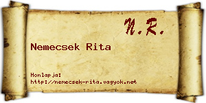 Nemecsek Rita névjegykártya